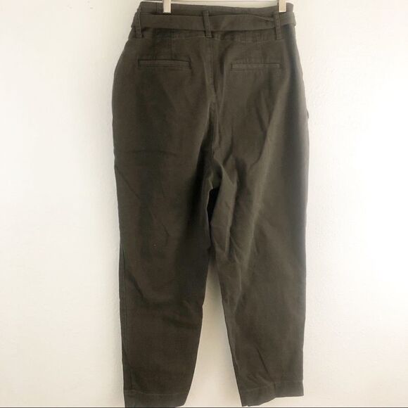 Loft olive green Tie Waist Slim Ankle Pants size 8 - Picture 5 of 6